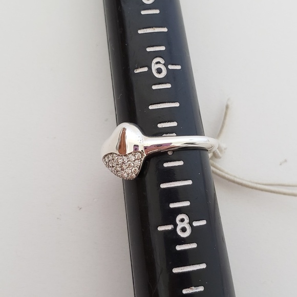 John Hardy Sterling Silver 0.22ct Pave Diamond Pebble Heart Ring Size 7 - Picture 10 of 10
